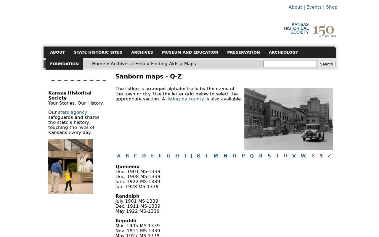 Kansas Historical Society Wichita Sanborn map date holdings