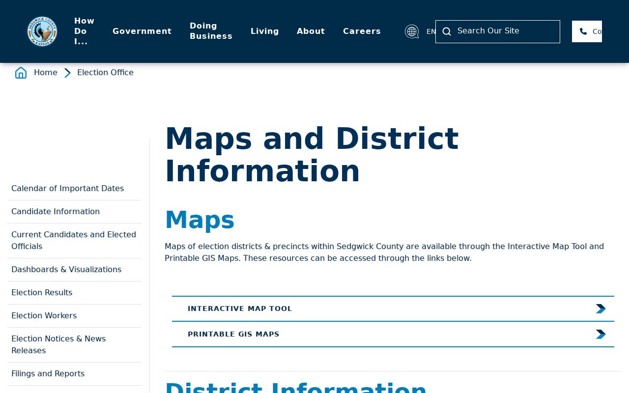 Sedgwick County neighbors election district maps