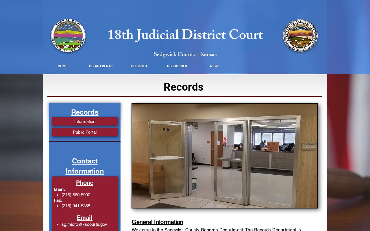 Sedgwick County resident lookup through 18th Judicial District records