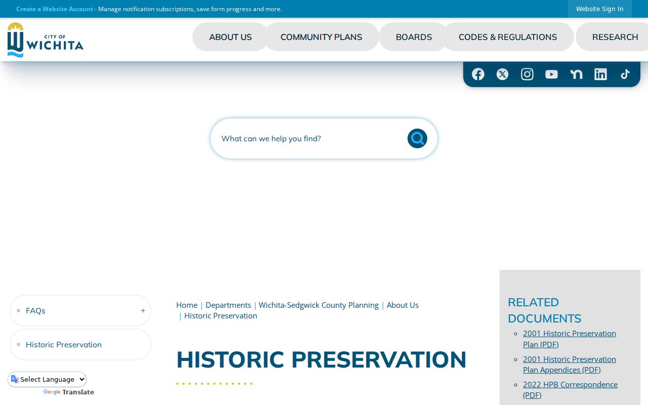 Wichita Historic Preservation resources for street research